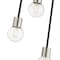 Z-Lite Neutra 3 Light Chandelier, Matte Black + Polished Nickel & Clear 621-3MB-PN - alternate 6